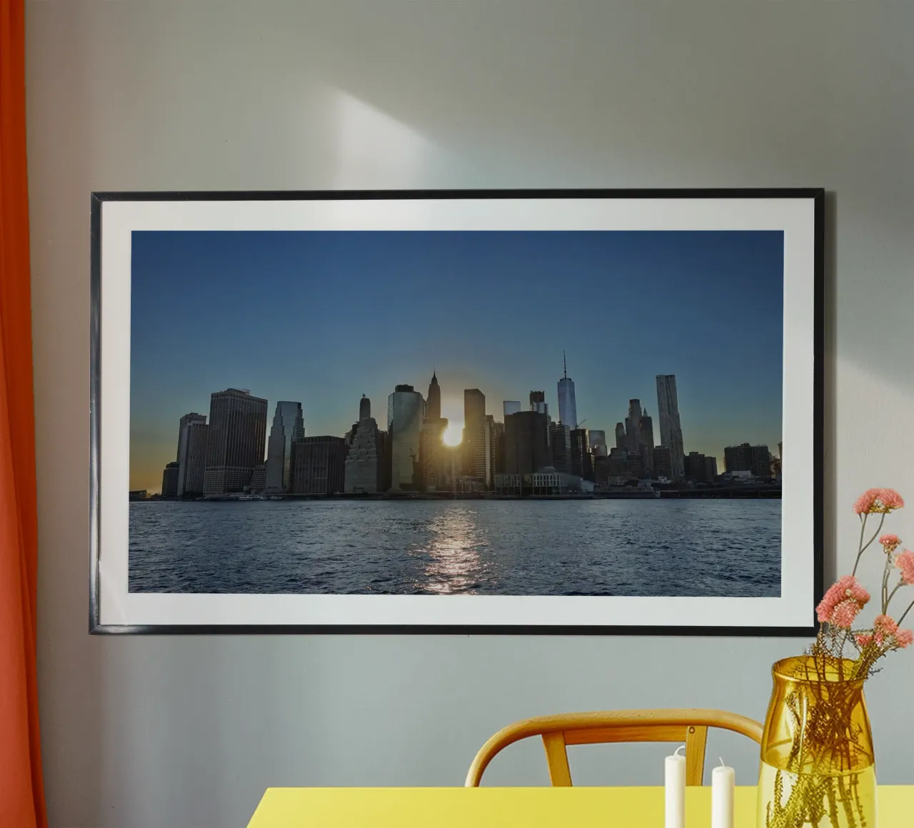 Lo skyline di New York al tramonto carta hahnemühle da DiveDuke