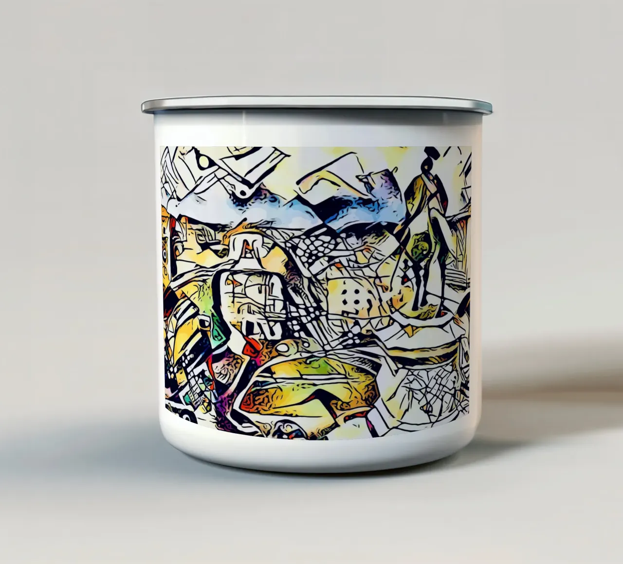 Kandinsky ontmoet Rome #1 emaille mok van ZAMART