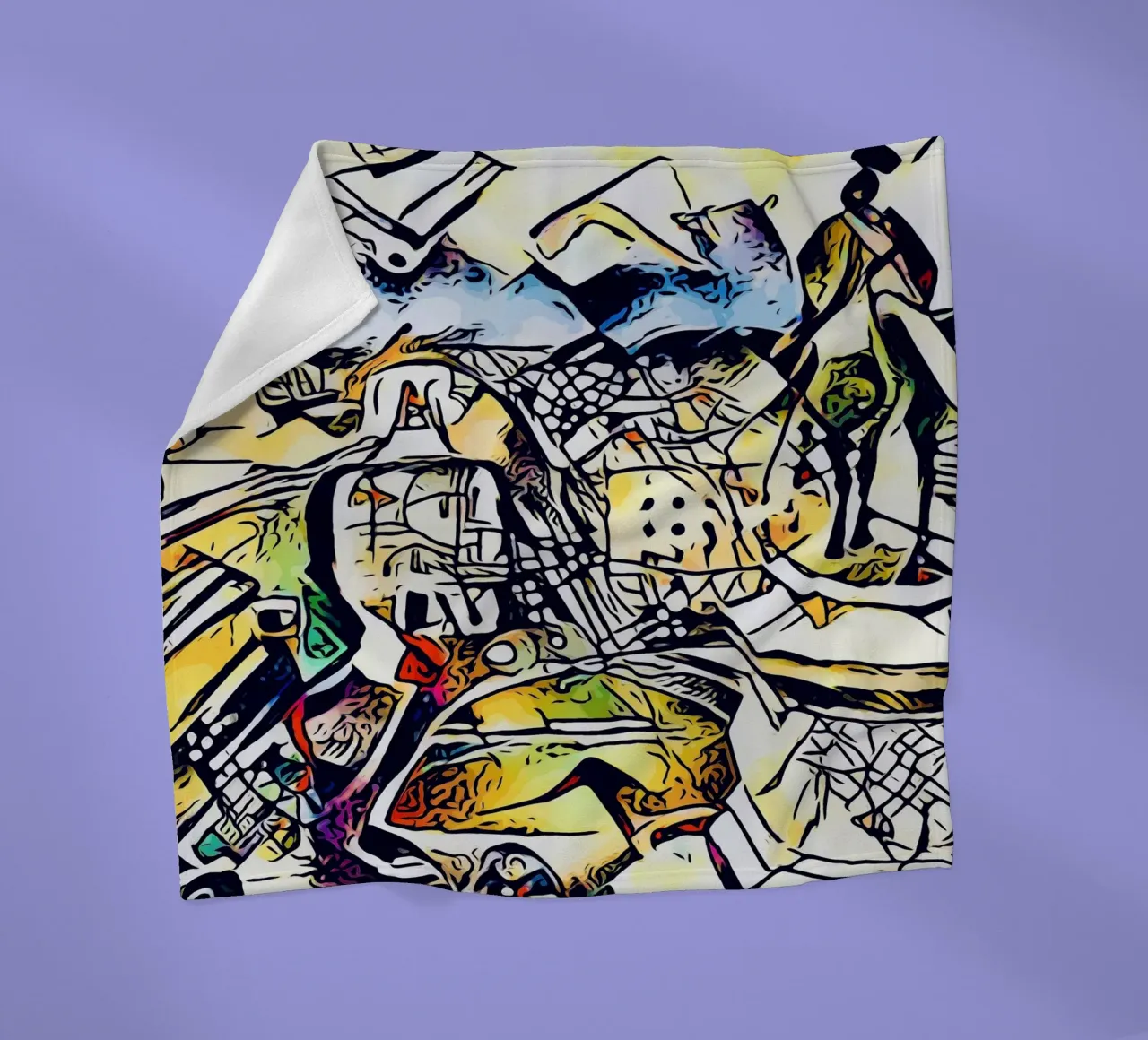 Kandinsky meets Rome #1 fleece blanket by ZAMART