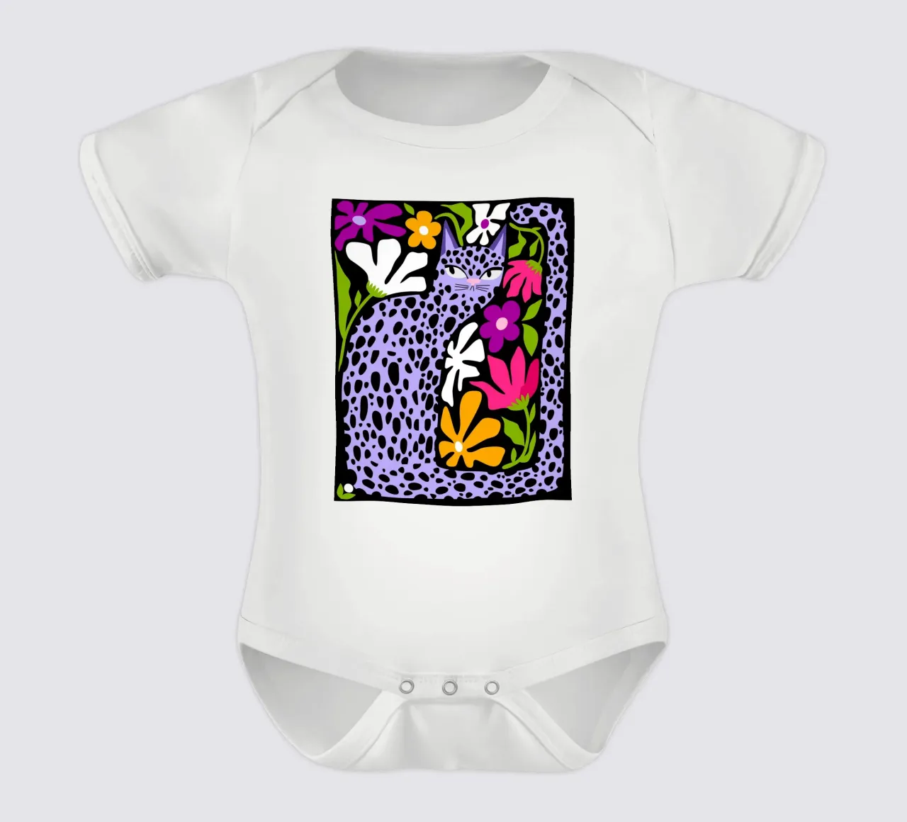 Chat violet caché body bébé de 83oranges.com