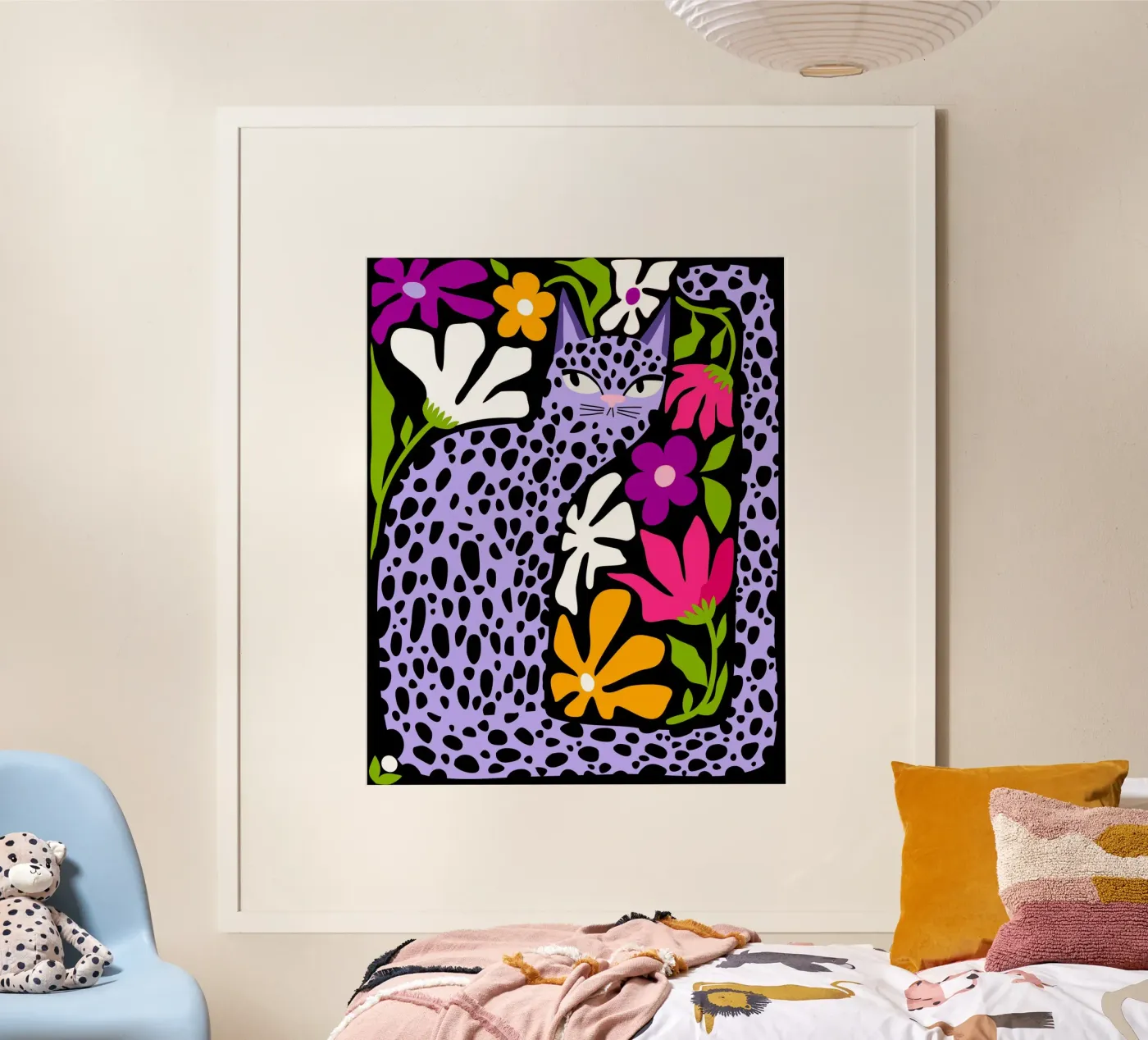Chat violet caché poster de 83oranges