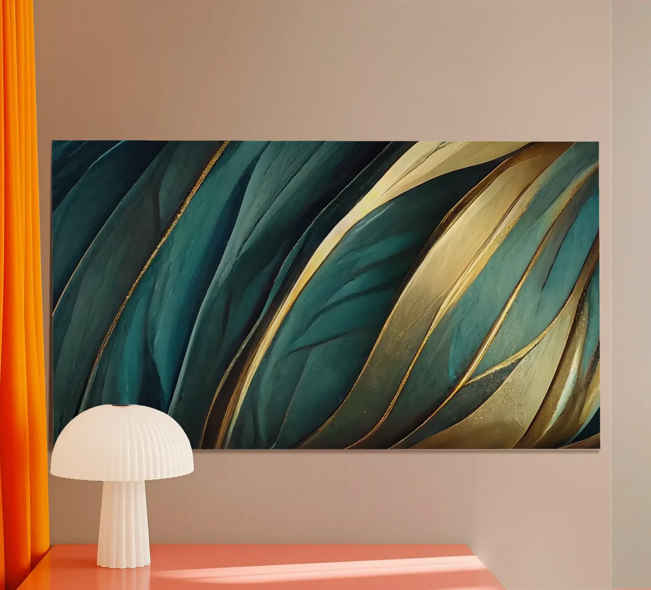Eleganza oro verde acqua poster con telaio in plastica da Andrea Haase Modern Home
