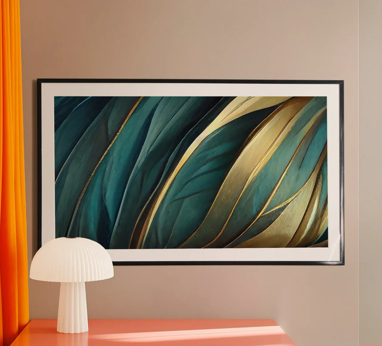 Eleganza oro verde acqua poster con telaio in plastica da Andrea Haase Modern Home