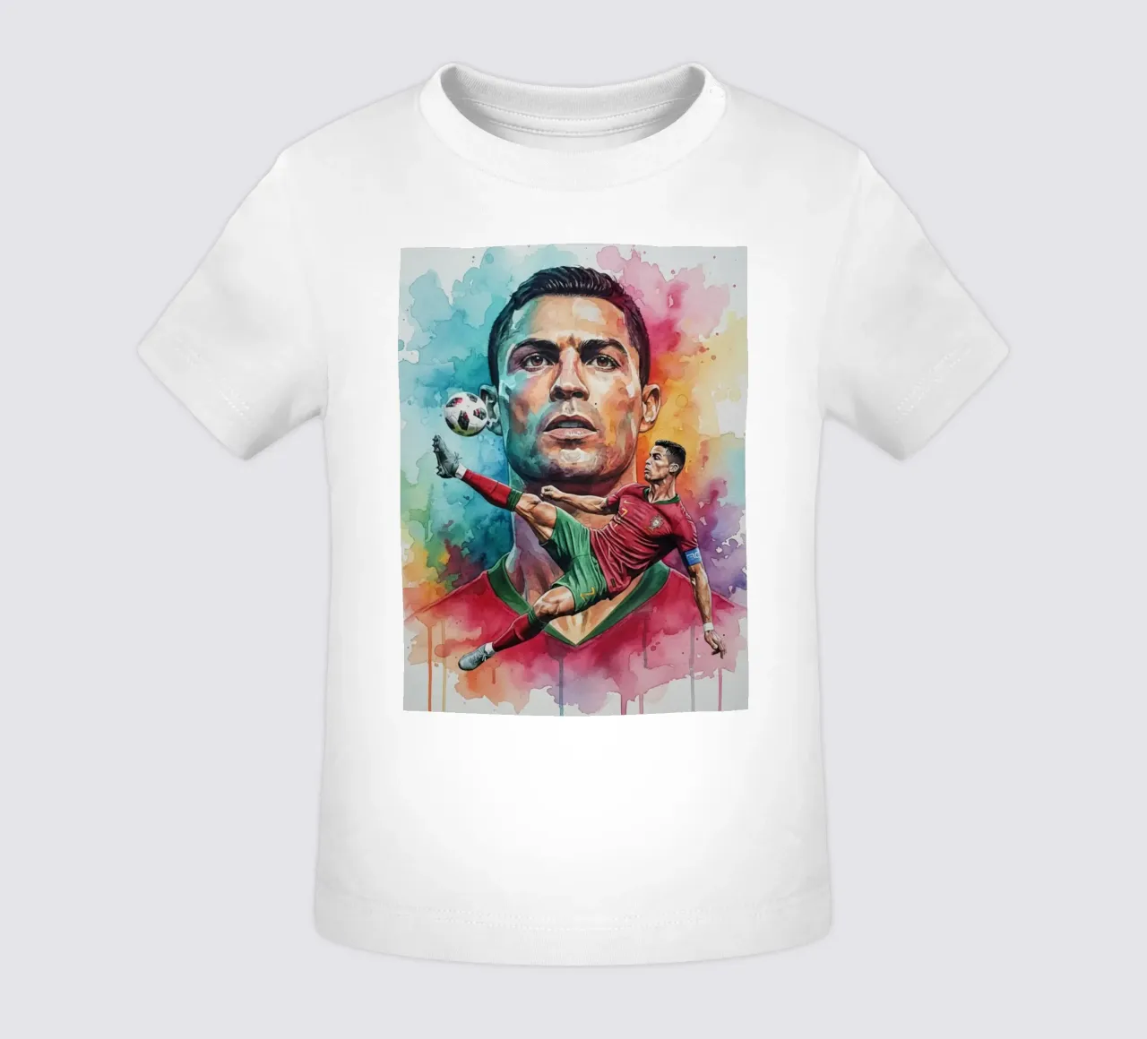 L'iconico calcio di bicicletta di CR7 maglietta neonato da Kalis