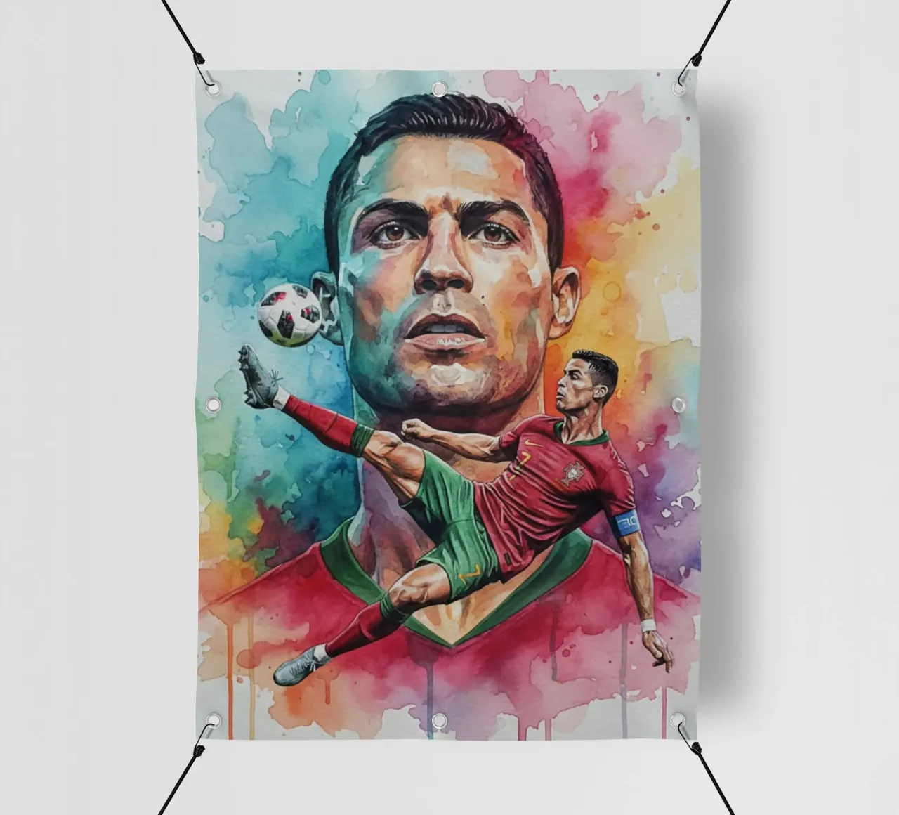 L'iconico calcio di bicicletta di CR7 telo in pvc da Kalis