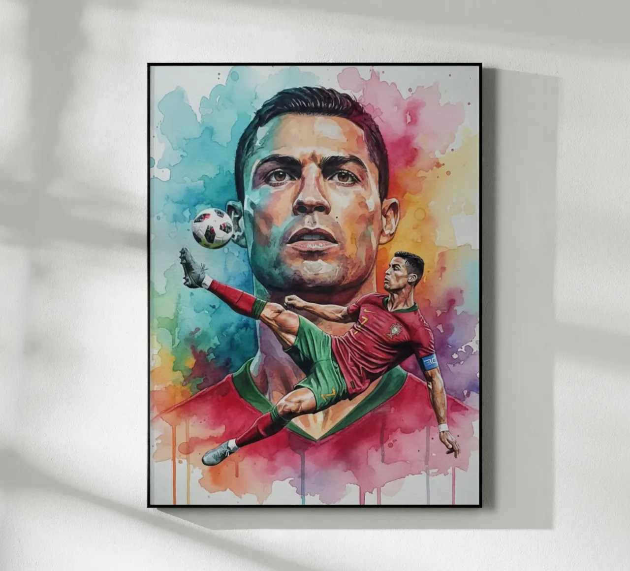 L'iconico calcio di bicicletta di CR7 plexiglass da Kalis