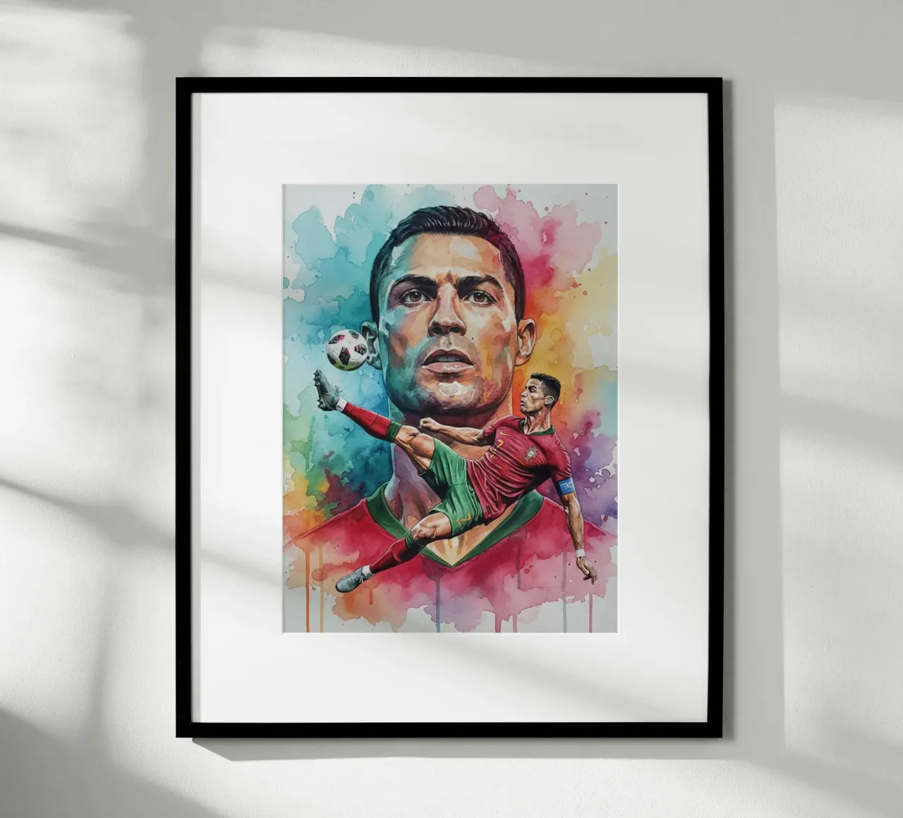 L'iconico calcio di bicicletta di CR7 carta hahnemühle da Kalis