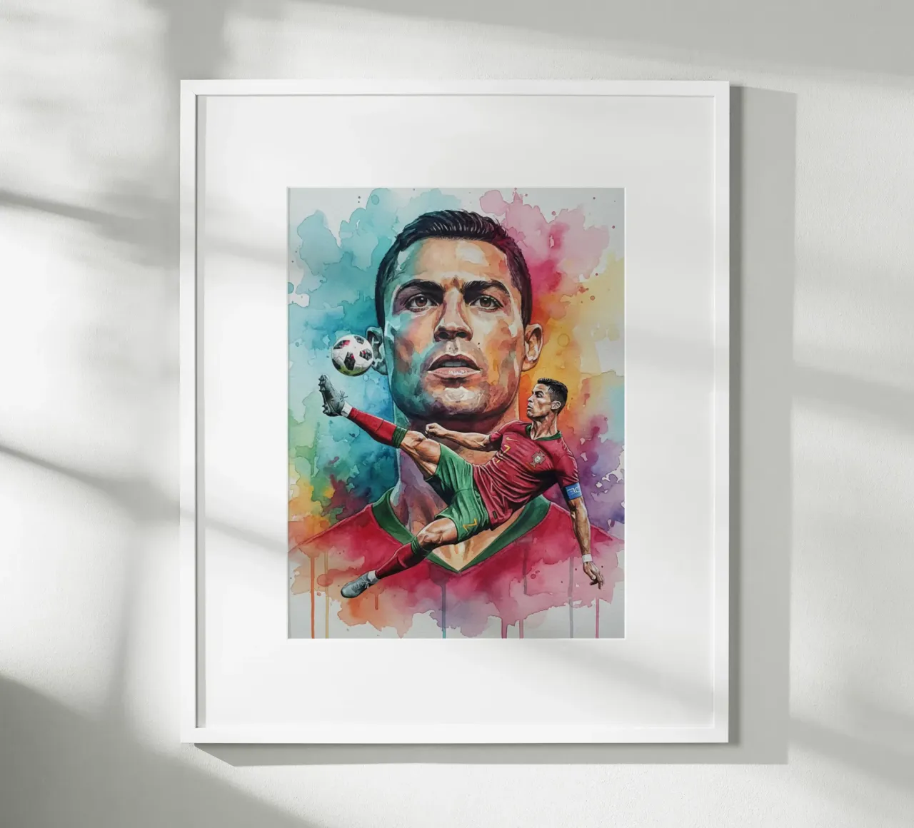L'iconico calcio di bicicletta di CR7 carta hahnemühle da Kalis