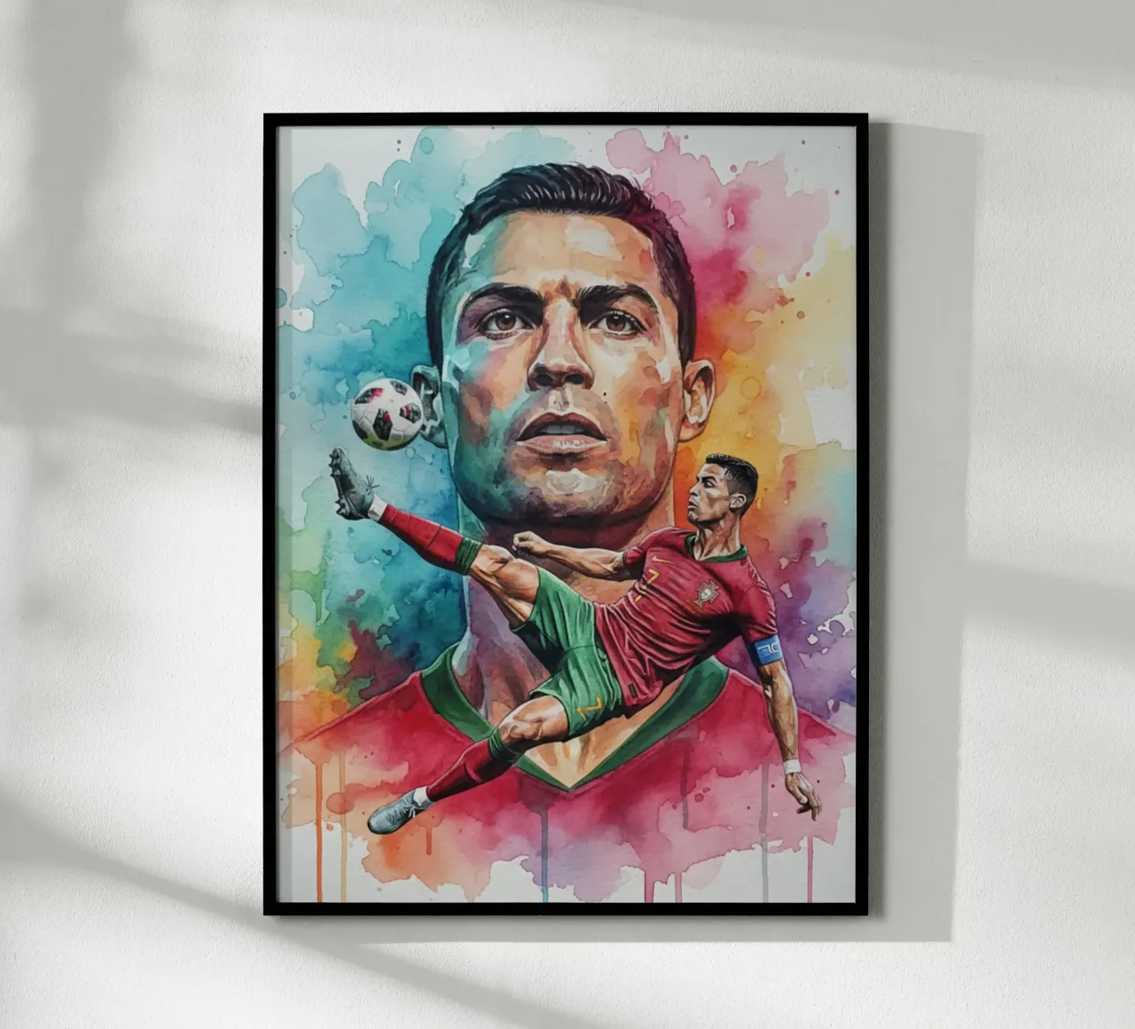 L'iconico calcio di bicicletta di CR7 carta hahnemühle da Kalis