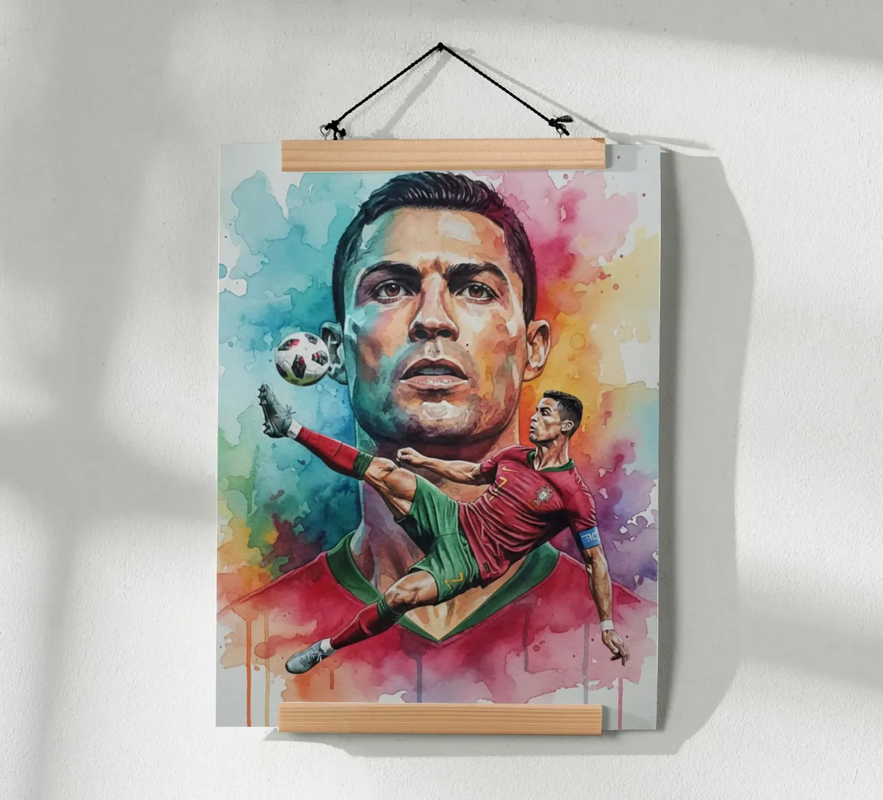 L'iconico calcio di bicicletta di CR7 carta hahnemühle da Kalis