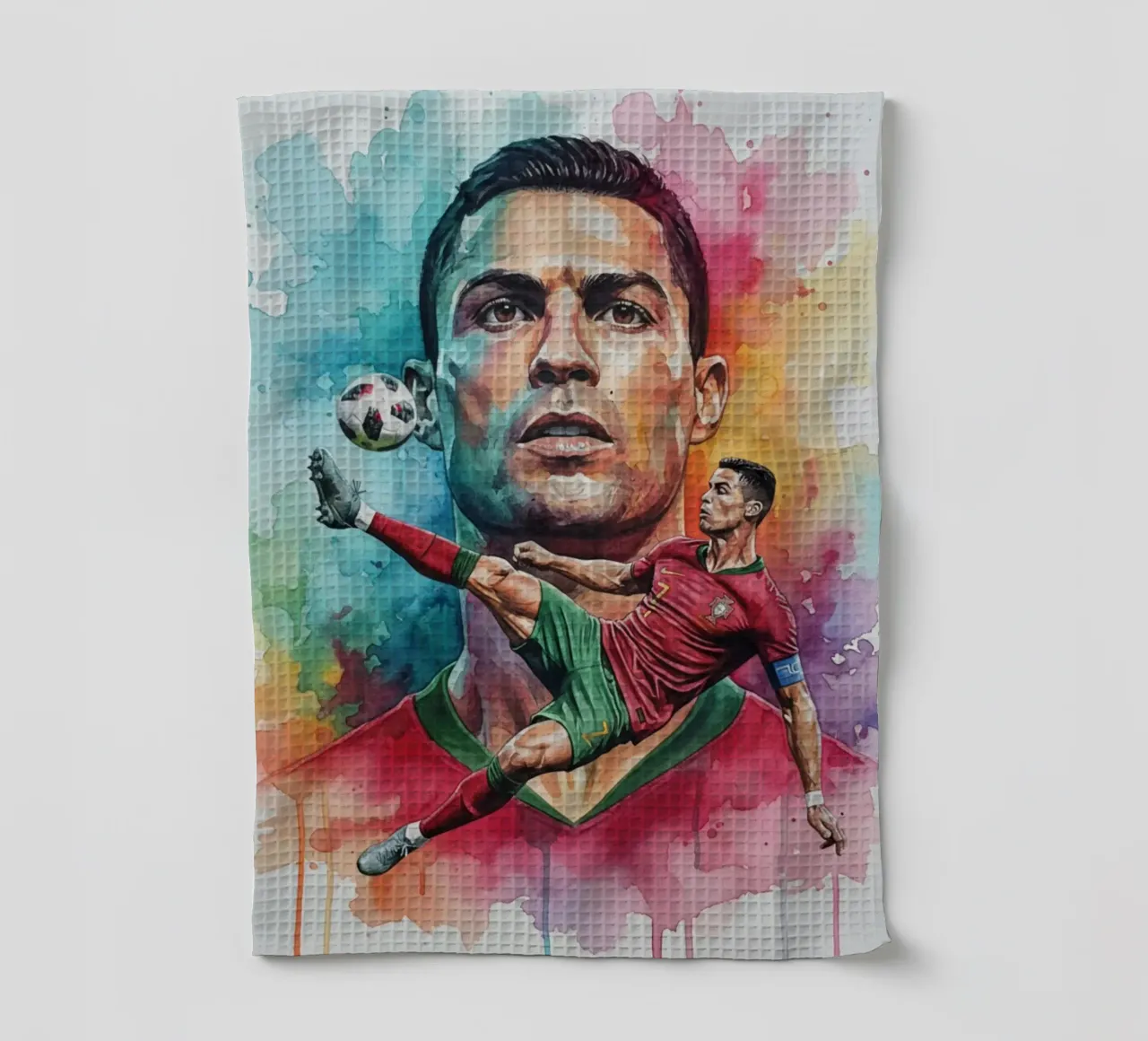 L'iconico calcio di bicicletta di CR7 canovaccio da cucina da Kalis