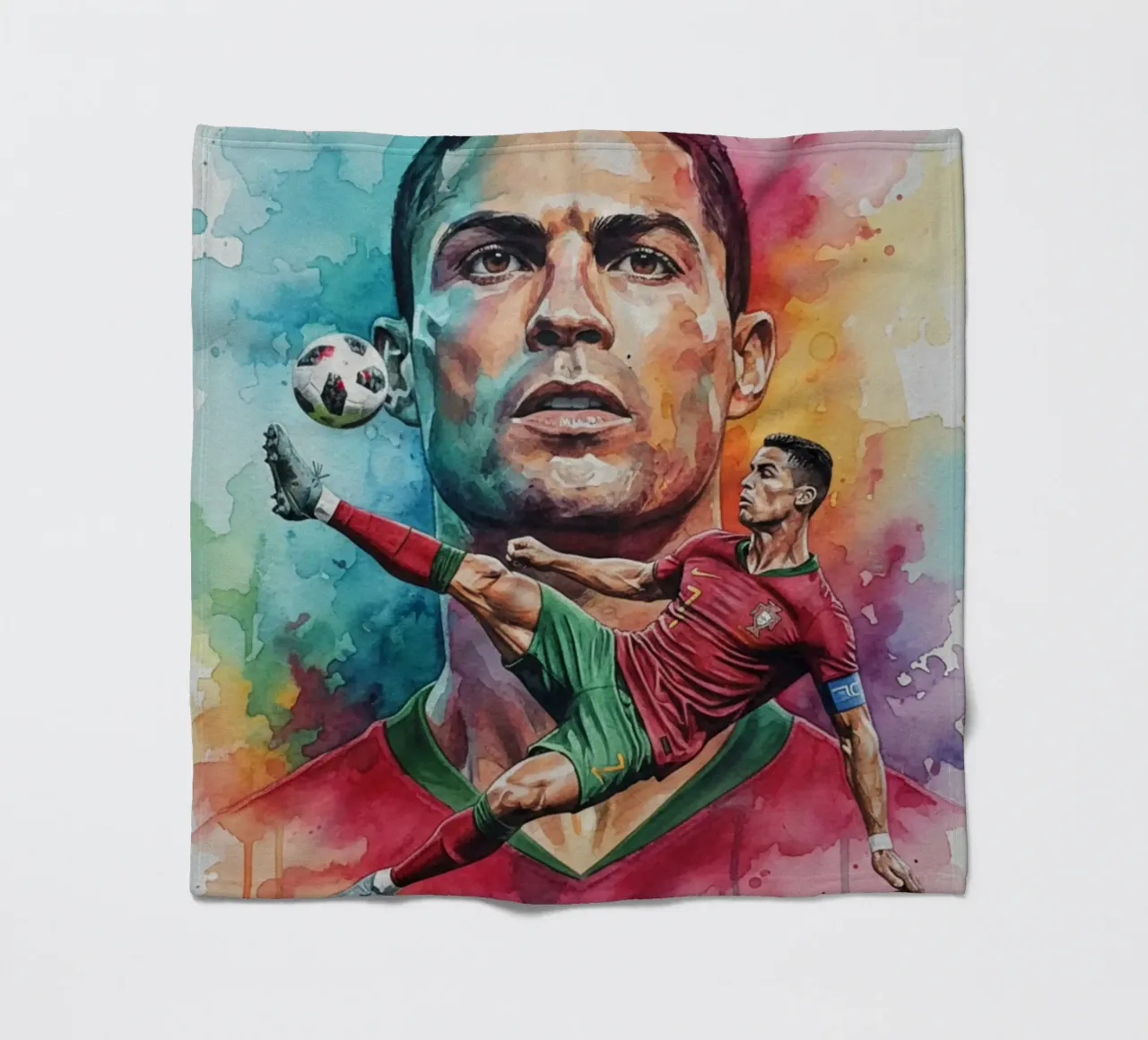 L'iconico calcio di bicicletta di CR7 coperta in pile da Kalis