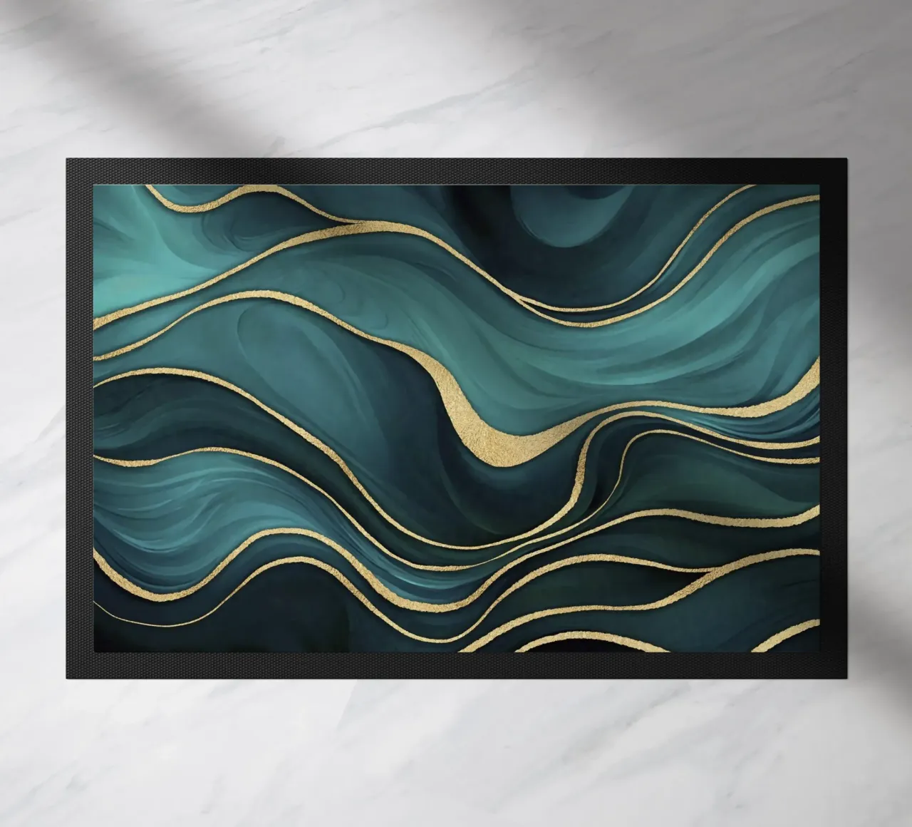 Marmo di lusso verde acqua turchese con oro zerbino da Andrea Haase Modern Home
