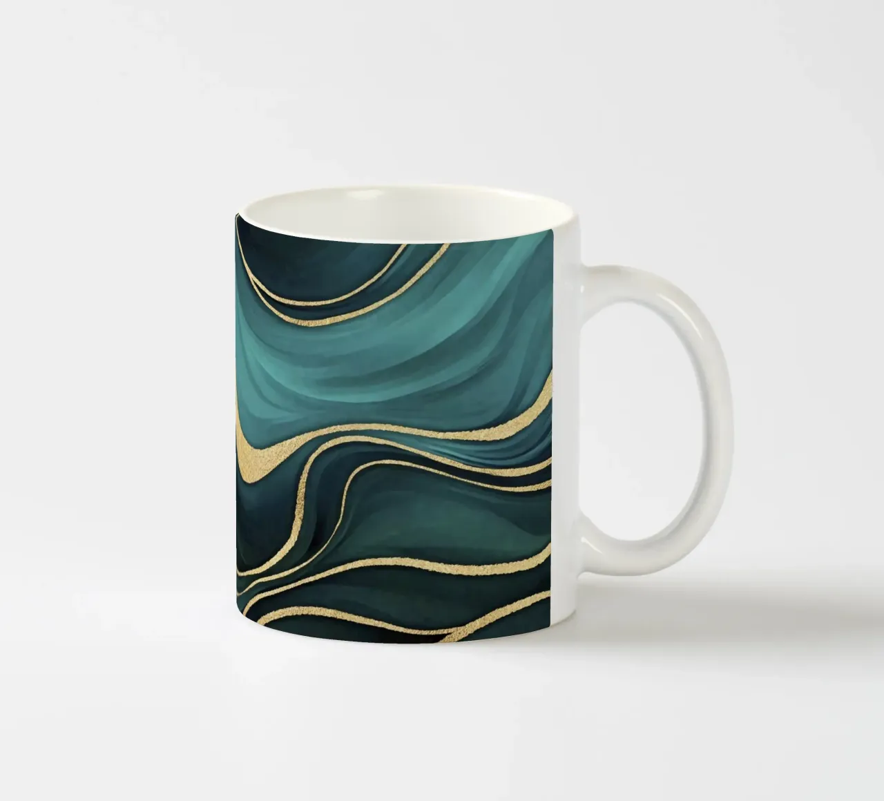 Marmo di lusso verde acqua turchese con oro tazza in ceramica da Andrea Haase Modern Home
