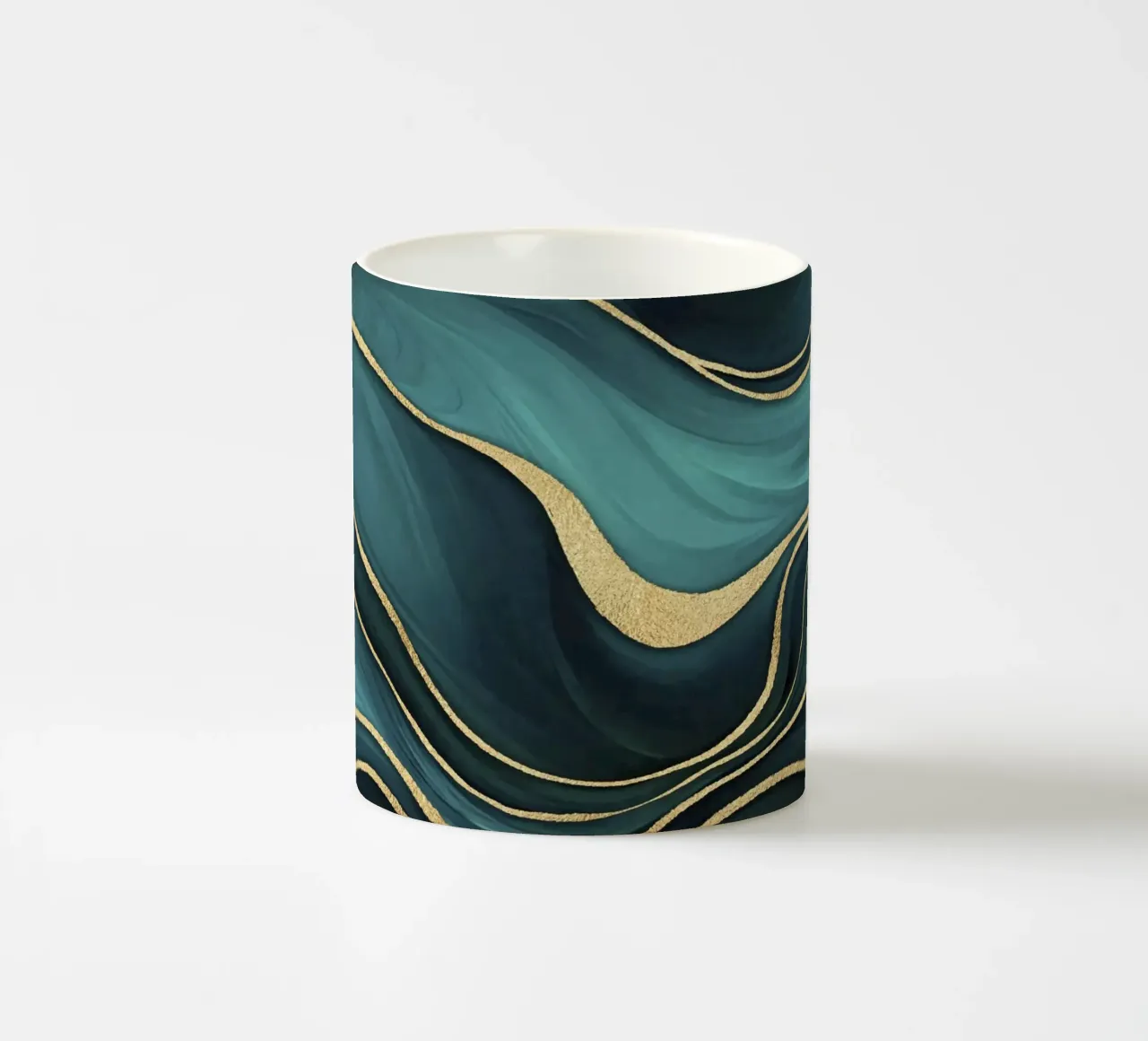 Marmo di lusso verde acqua turchese con oro tazza in ceramica da Andrea Haase Modern Home