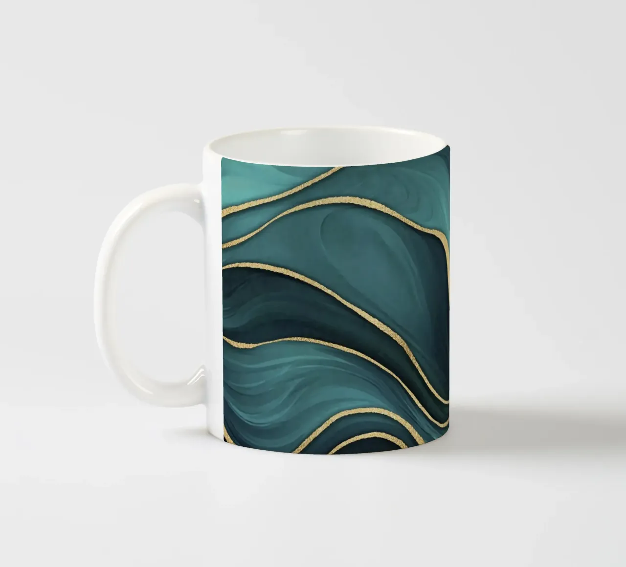 Marmo di lusso verde acqua turchese con oro tazza in ceramica da Andrea Haase Modern Home