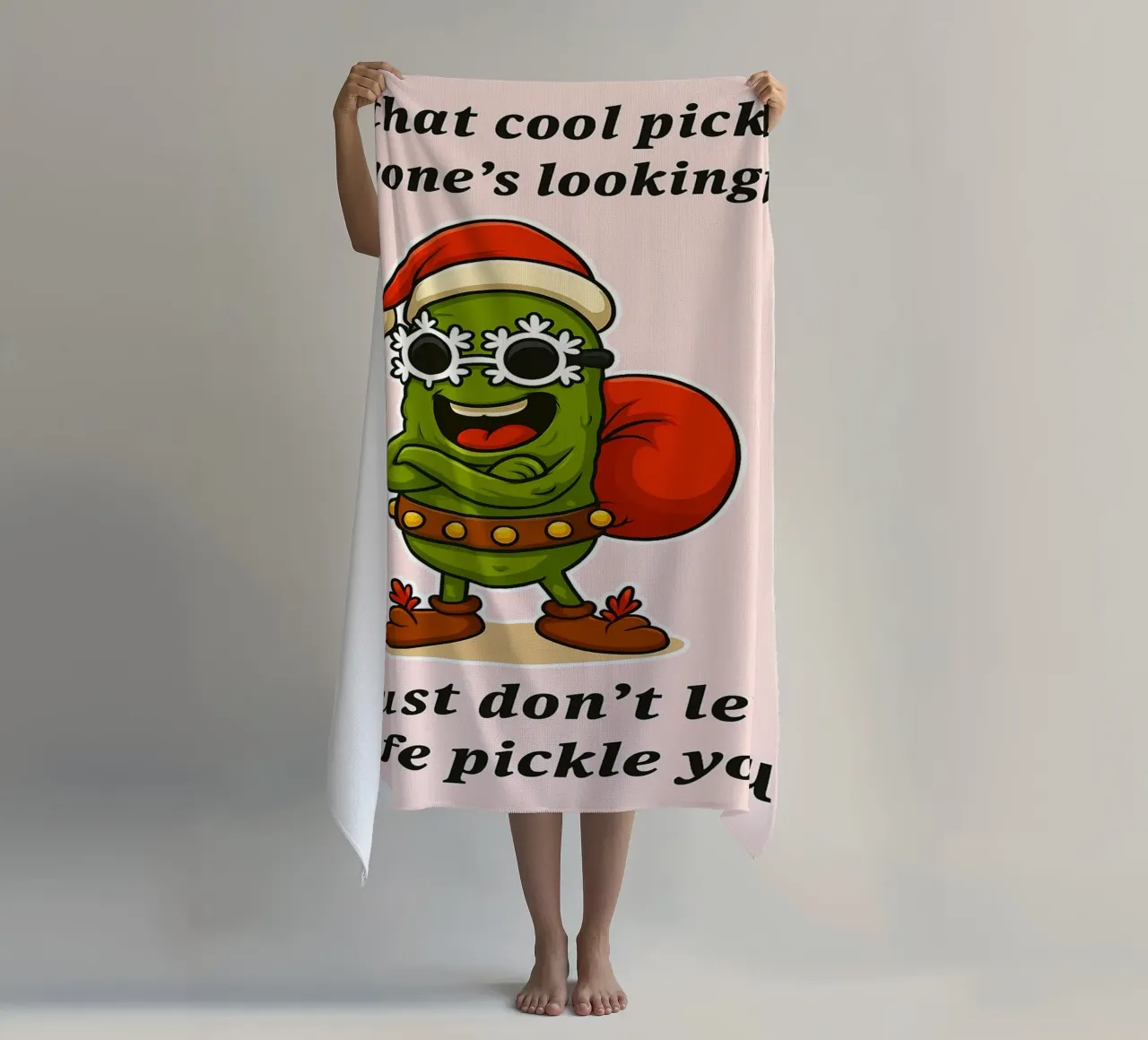 Sottaceti natalizi divertenti telo mare da Avocadoz