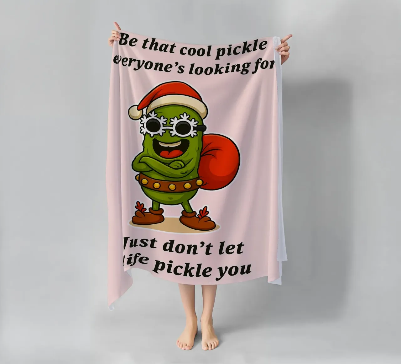 Sottaceti natalizi divertenti telo mare da Avocadoz