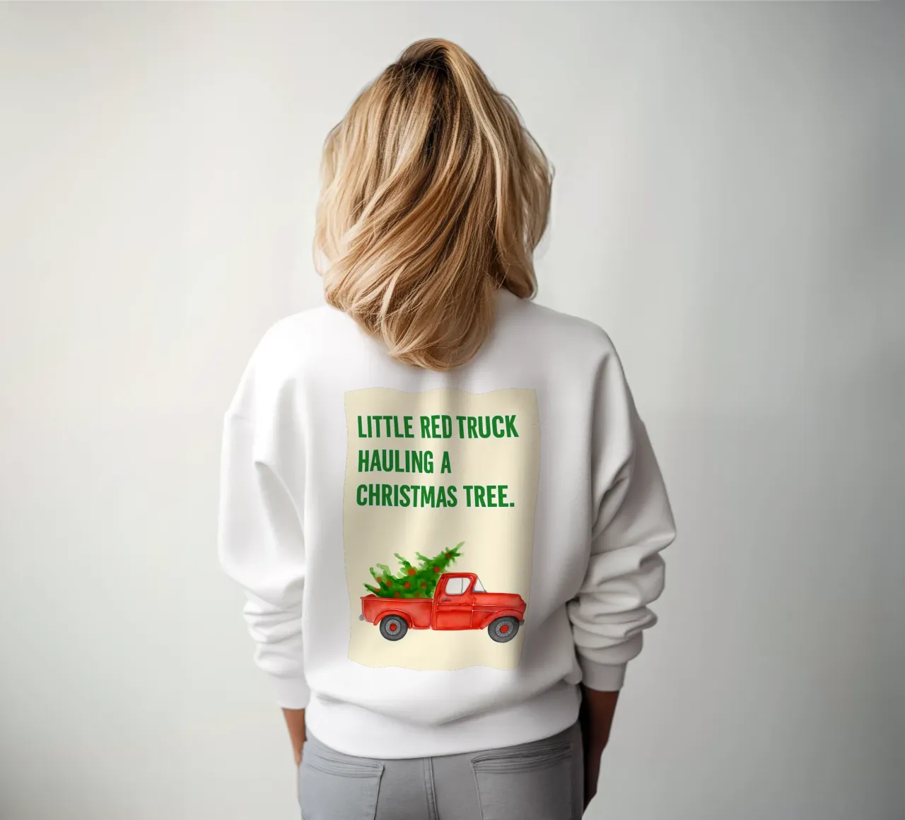 pequeño camión rojo transportando un árbol de navidad sudadera de Avocadoz