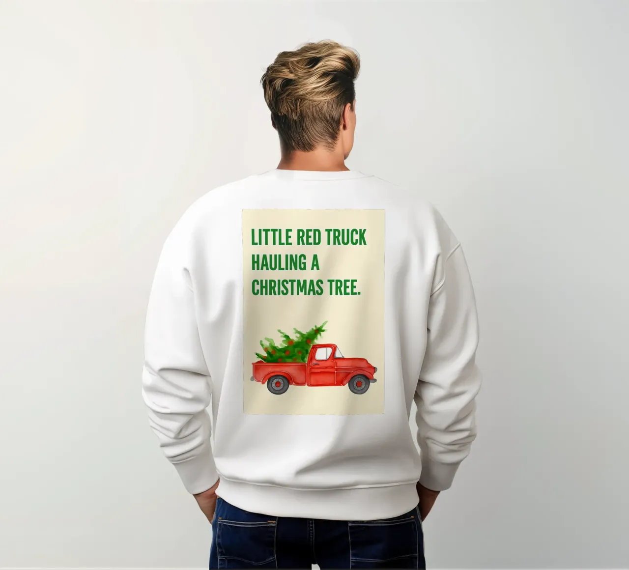 pequeño camión rojo transportando un árbol de navidad sudadera de Avocadoz