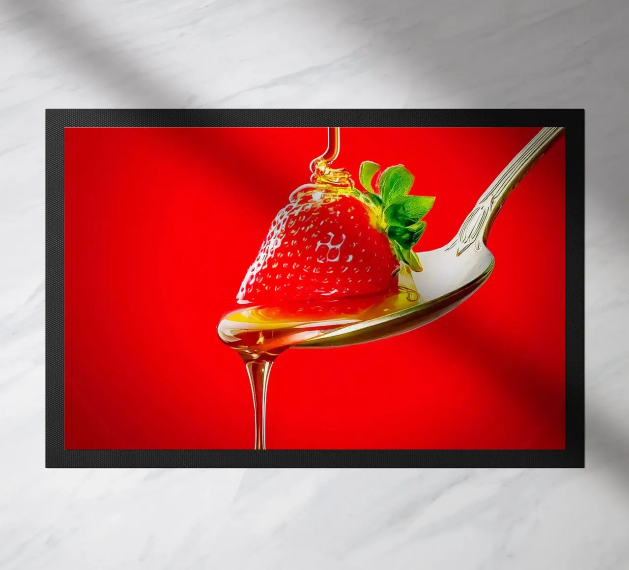 Strawberry with honey doormat by Juergen Wiesler