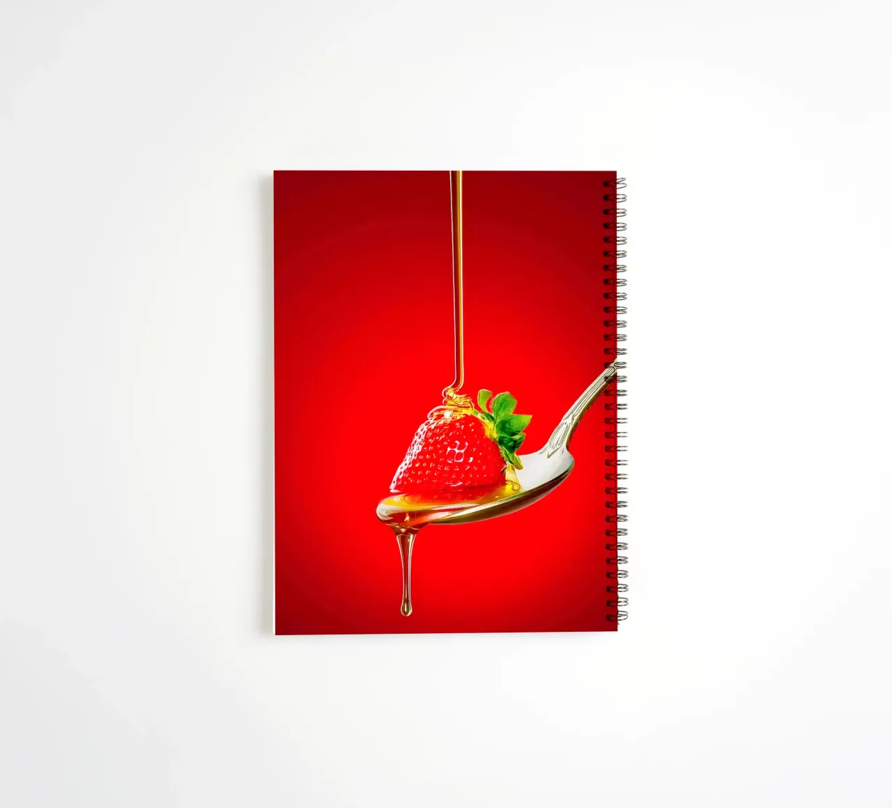 Strawberry with honey spiral notebook by Juergen Wiesler