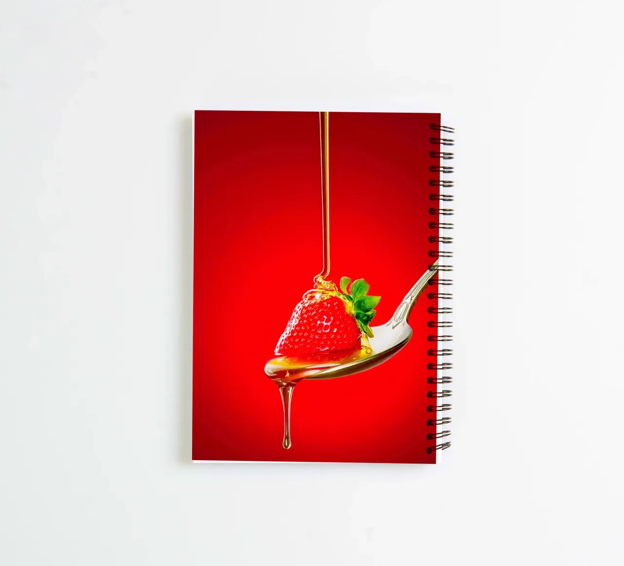Strawberry with honey spiral notebook by Juergen Wiesler
