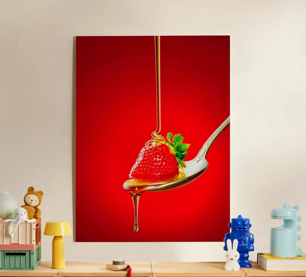 Strawberry with honey acrylic glass by Juergen Wiesler