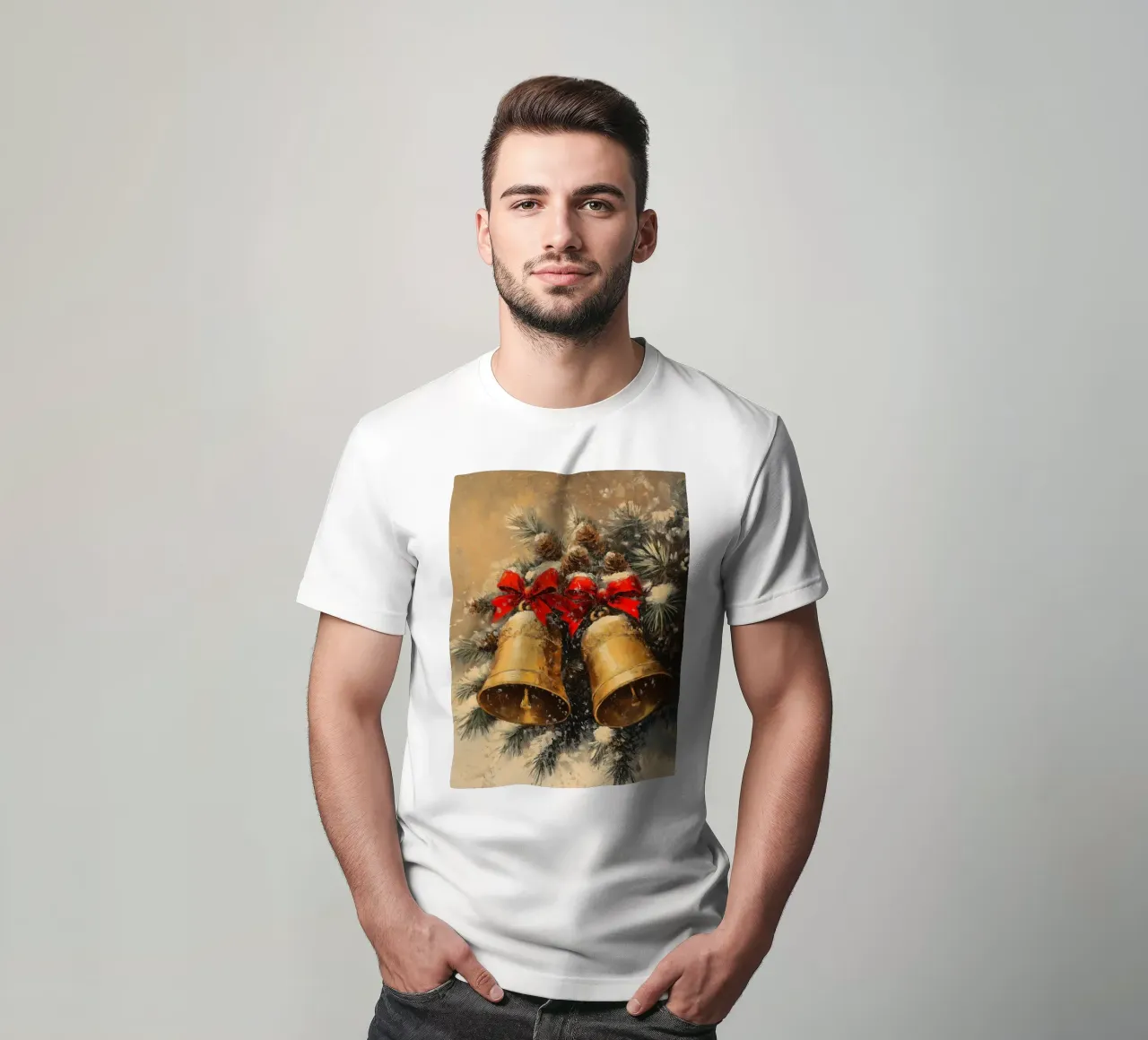 Campane di Natale in un ramo di abete t-shirt da Cozy Vibes