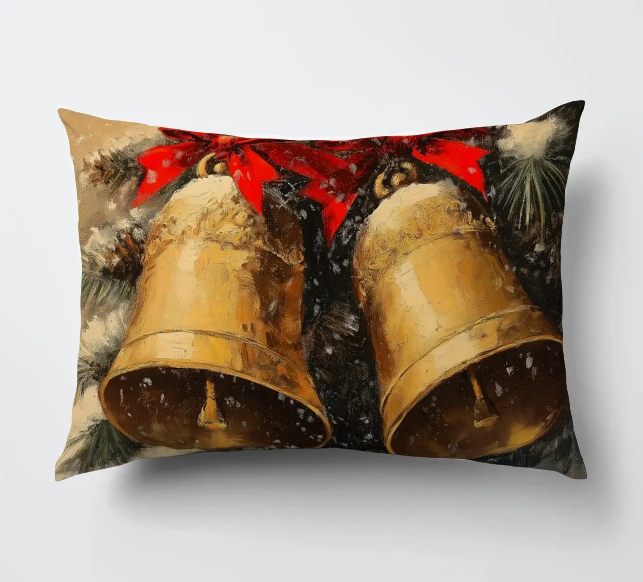 Campane di Natale in un ramo di abete cuscino da Cozy Vibes