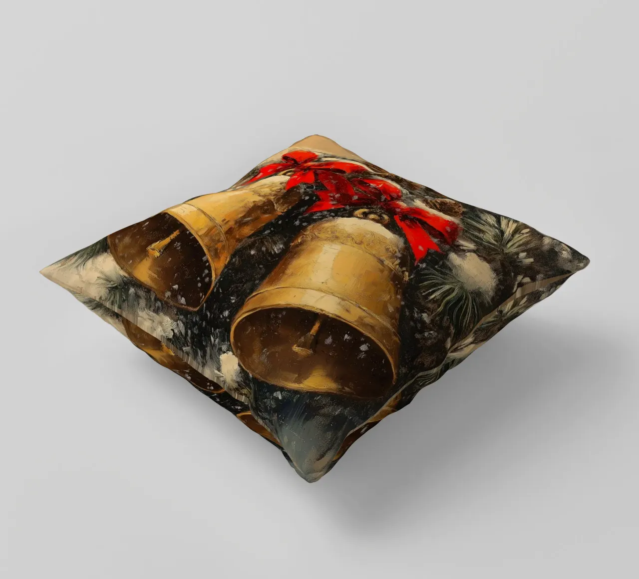 Campane di Natale in un ramo di abete cuscino da Cozy Vibes