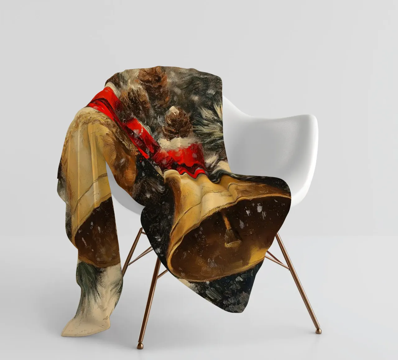 Campane di Natale in un ramo di abete coperta in pile da Cozy Vibes