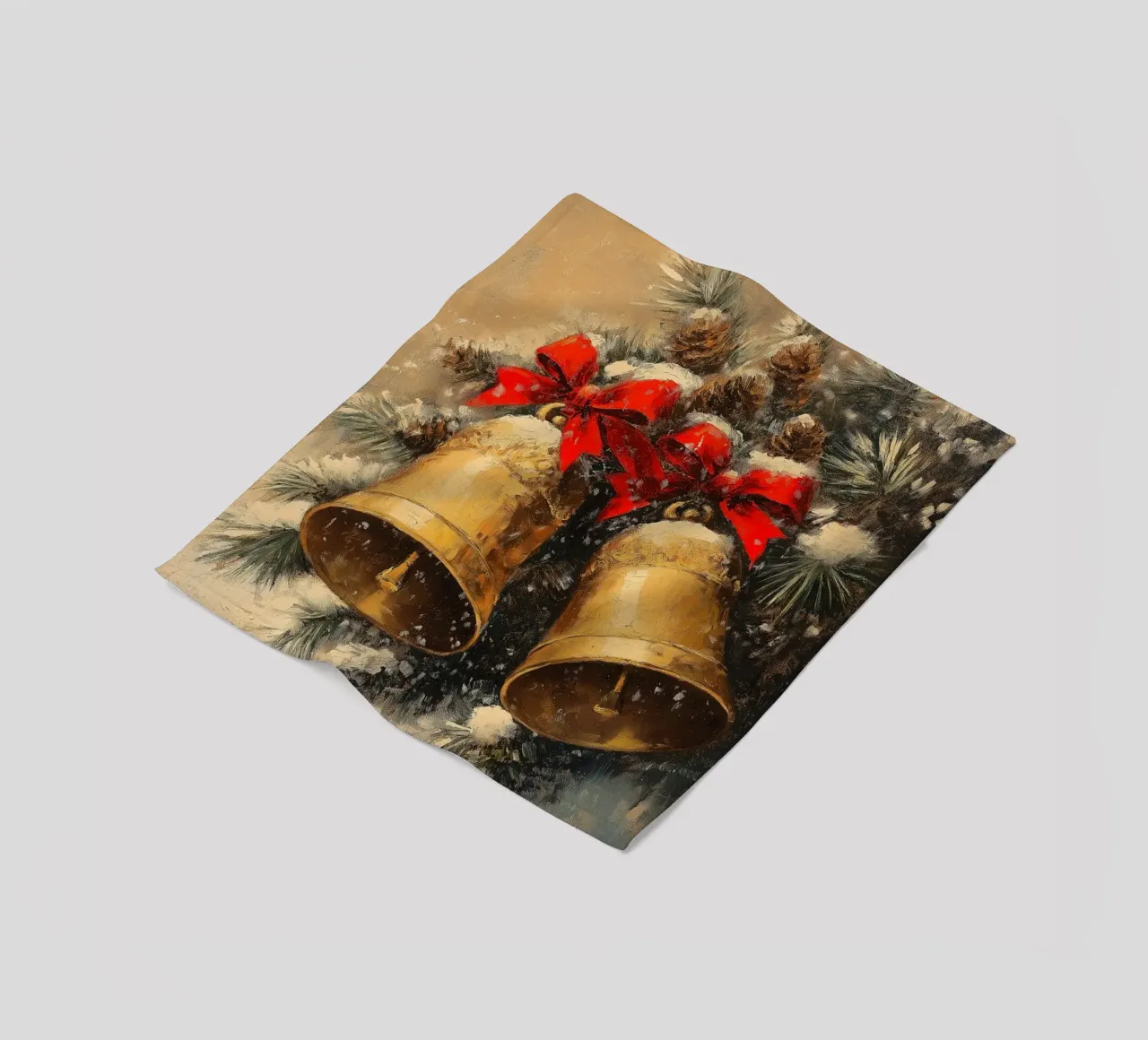 Campane di Natale in un ramo di abete coperta in pile da Cozy Vibes