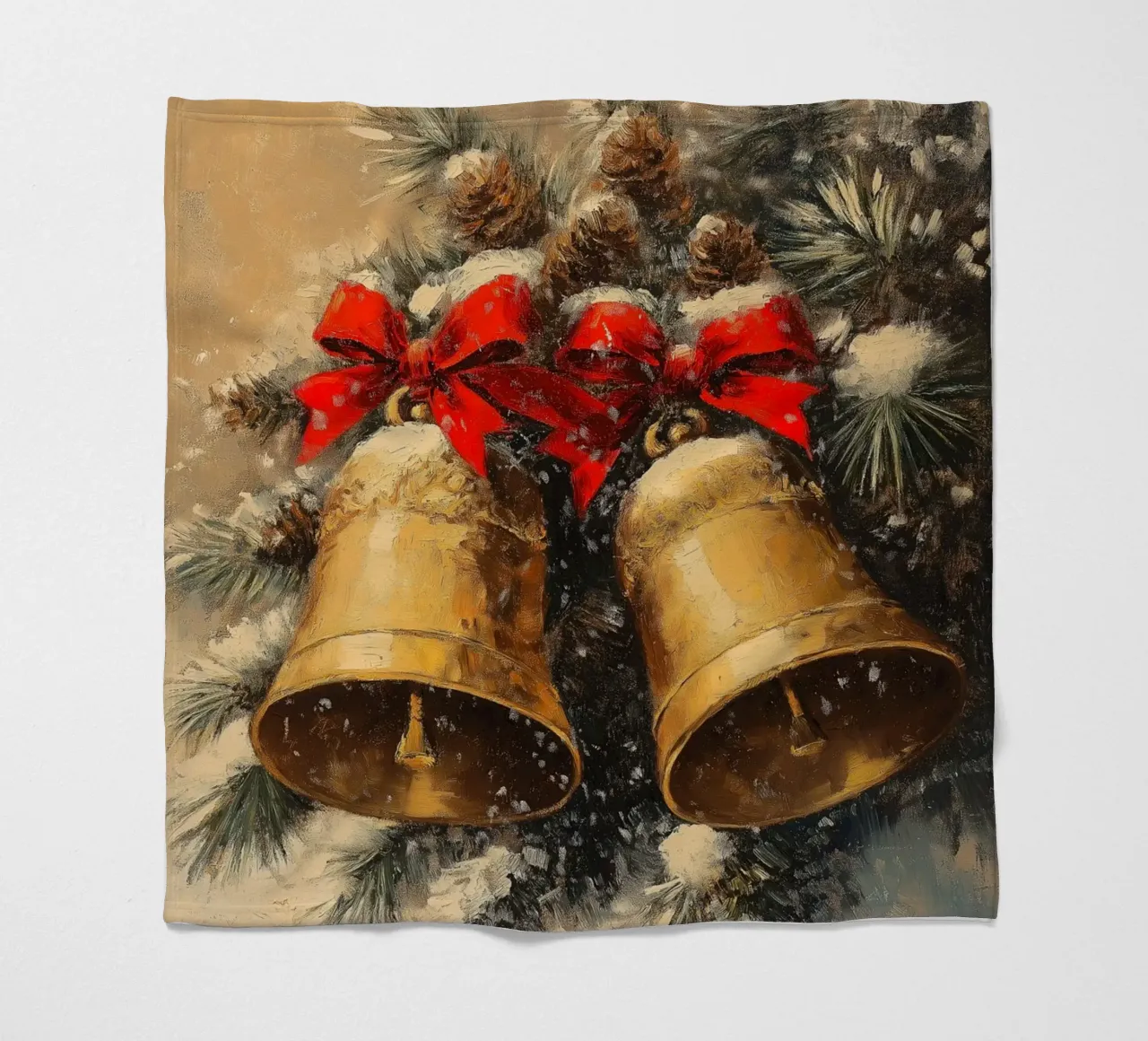 Campane di Natale in un ramo di abete coperta in pile da Cozy Vibes