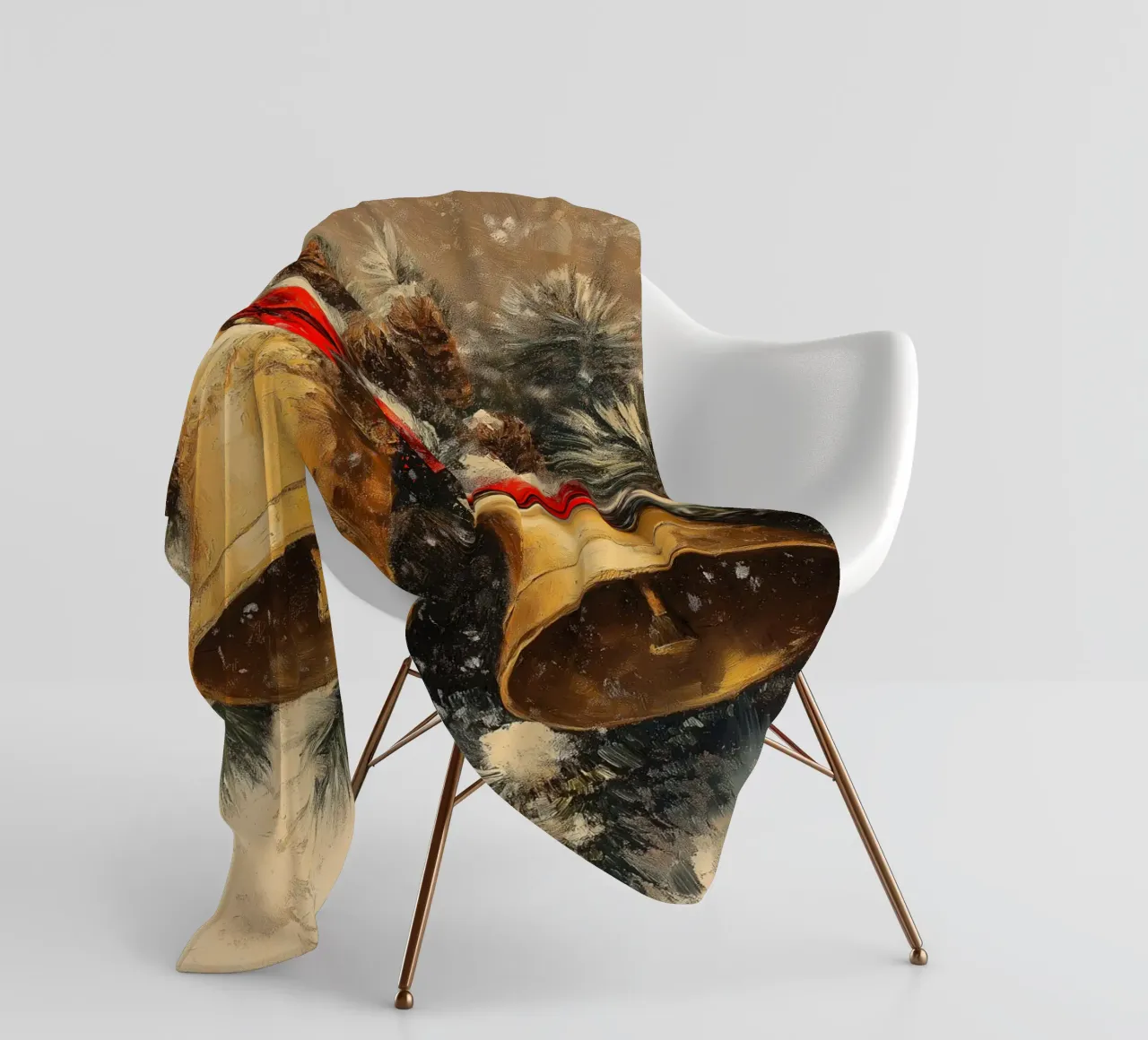 Campane di Natale in un ramo di abete coperta in pile da Cozy Vibes