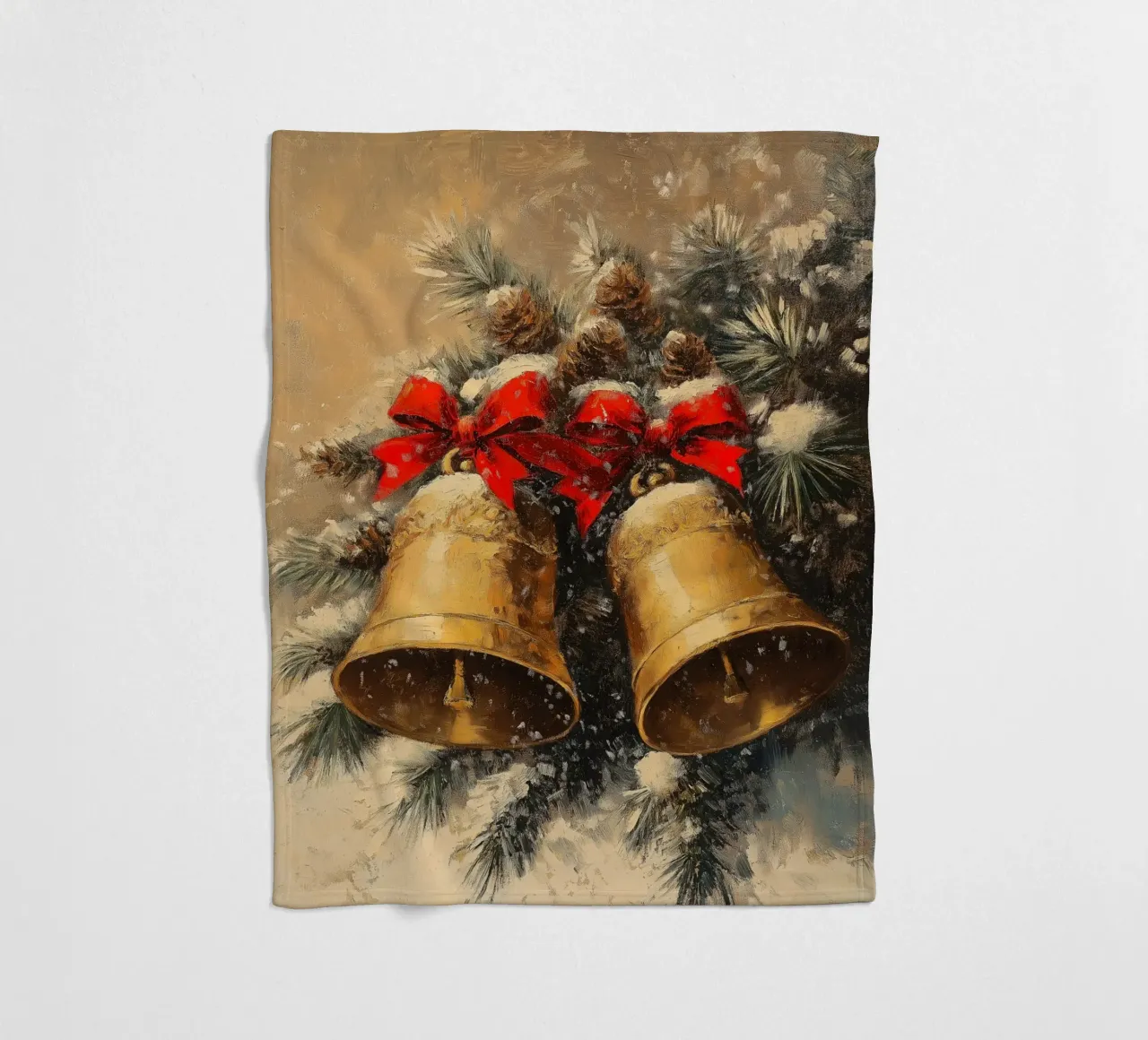 Campane di Natale in un ramo di abete coperta in pile da Cozy Vibes