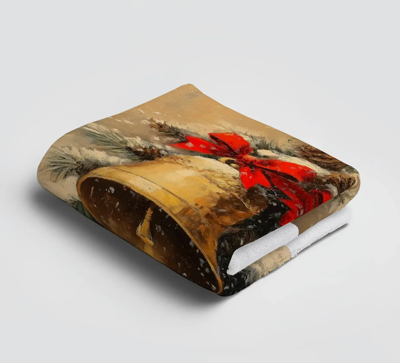 Campane di Natale in un ramo di abete asciugamano da bagno da Cozy Vibes