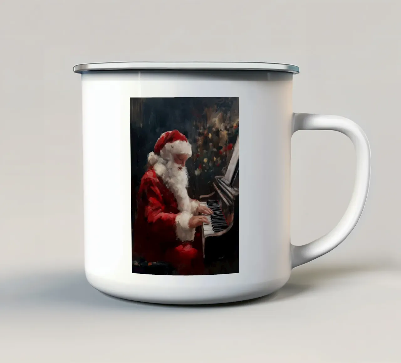 Babbo Natale fa musica tazza in smalto da Cozy Vibes