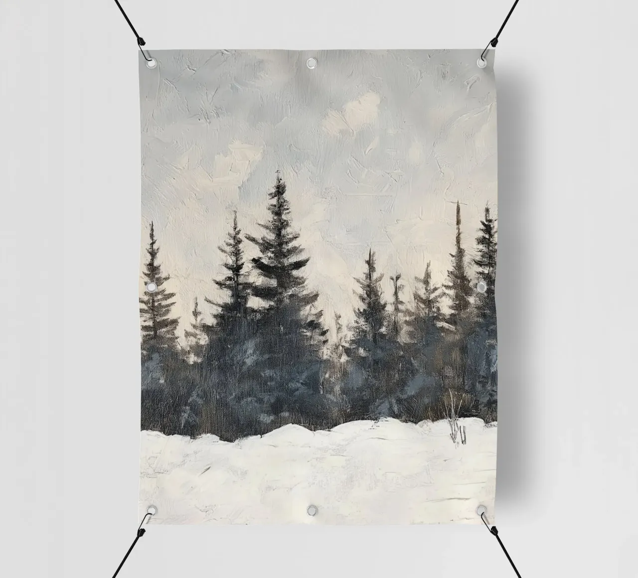 Silenzio invernale nella foresta di abeti rossi - pace nella luce della neve telo in pvc da Cozy Vibes