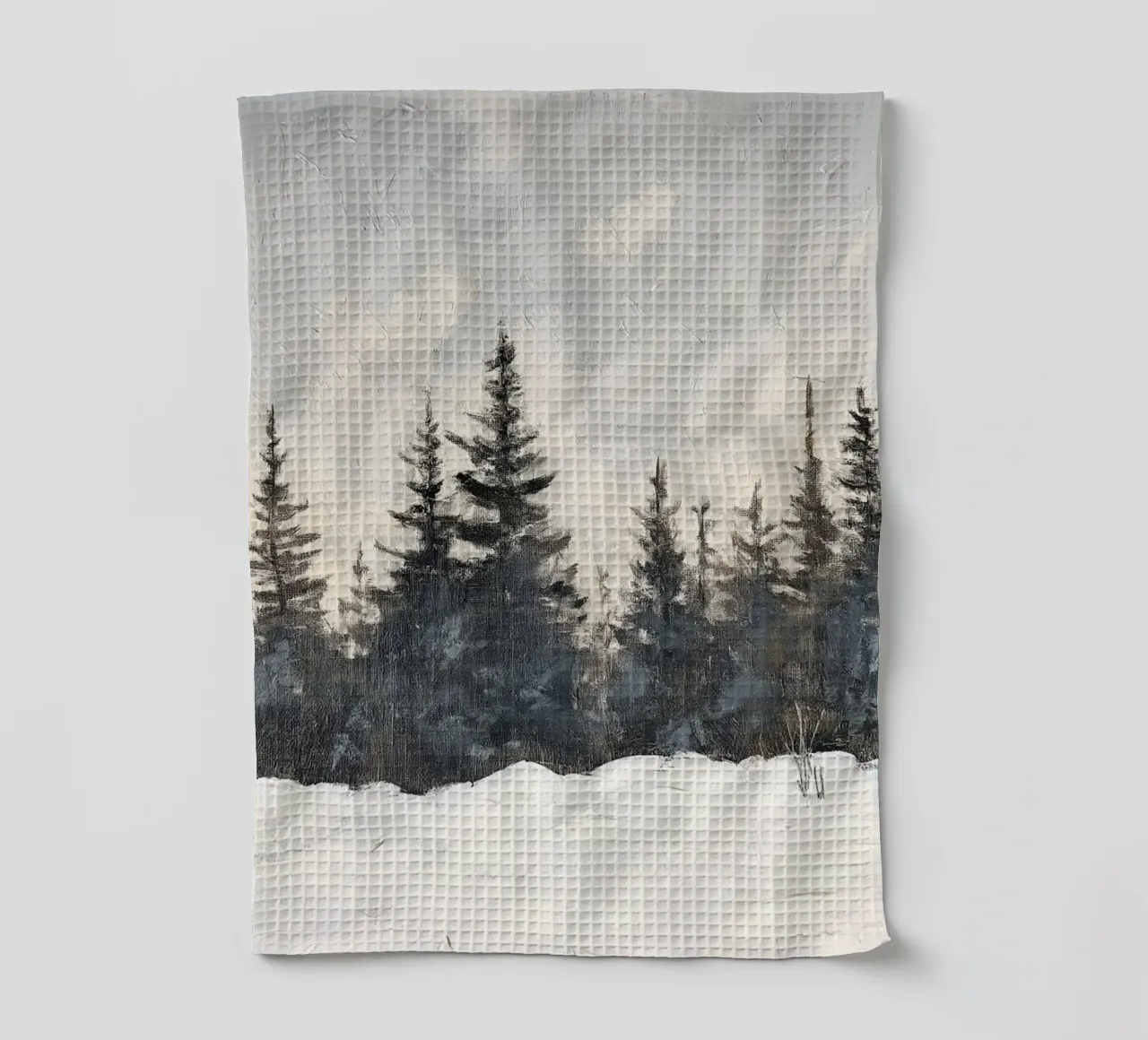 Silence hivernal dans la forêt d'épicéas - Calme dans la lumière de la neige torchon de Cozy Vibes