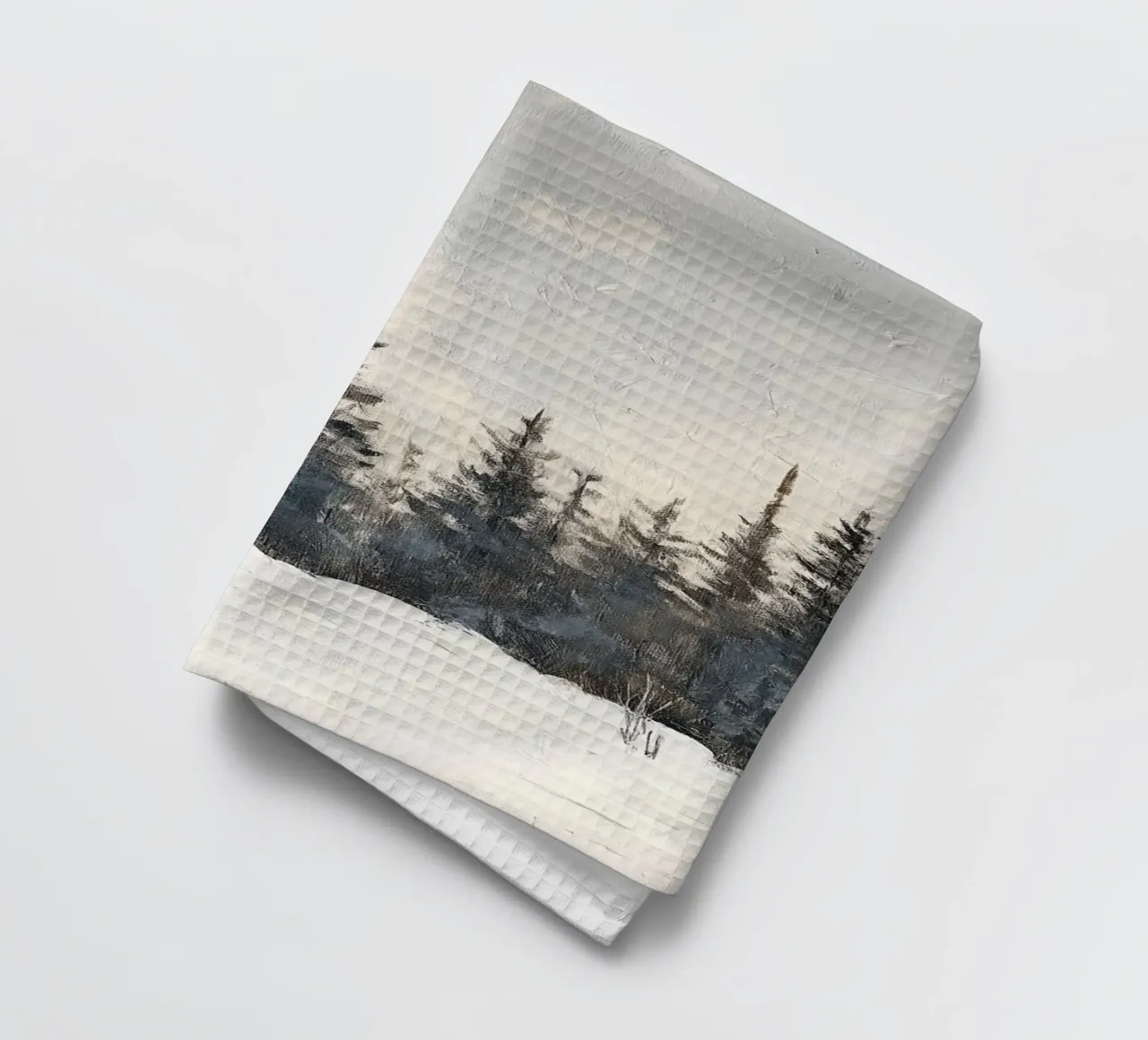 Silence hivernal dans la forêt d'épicéas - Calme dans la lumière de la neige torchon de Cozy Vibes