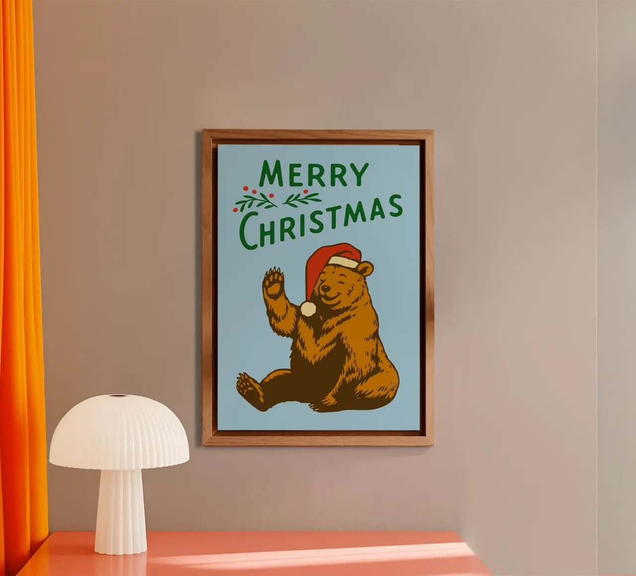 orso di buon Natale alluminio dibond da Avocadoz