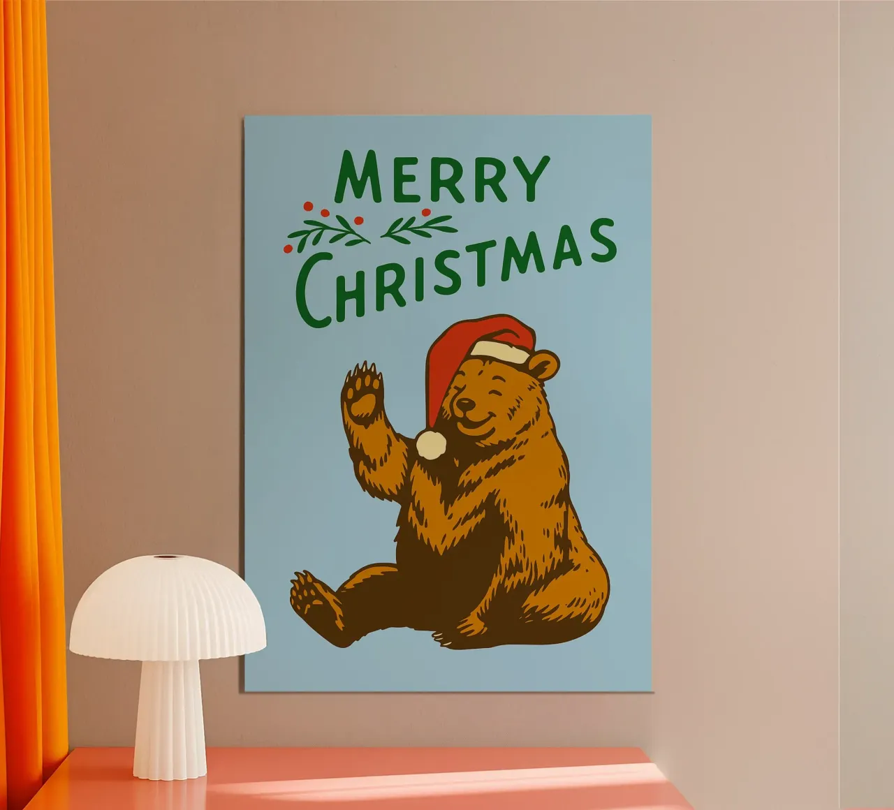 orso di buon Natale alluminio dibond da Avocadoz