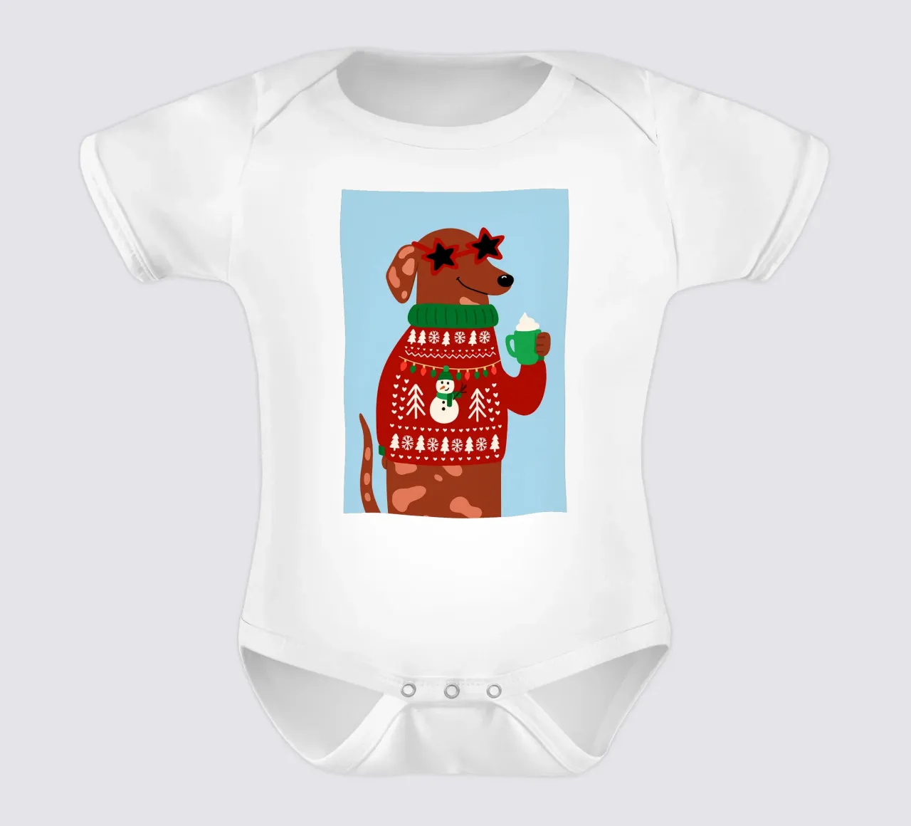 feliz navidad perro body de bebé de Avocadoz