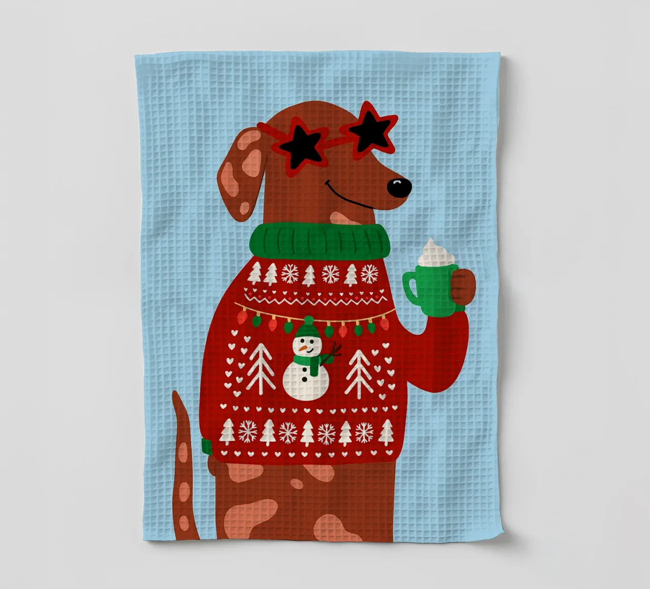 joyeux noël chien torchon de Avocadoz