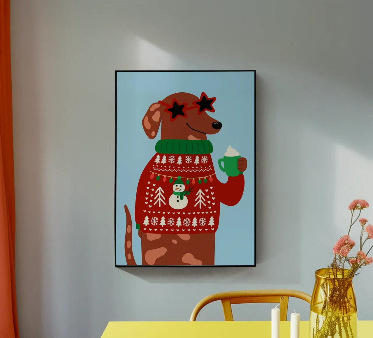feliz navidad perro metacrilato de Avocadoz