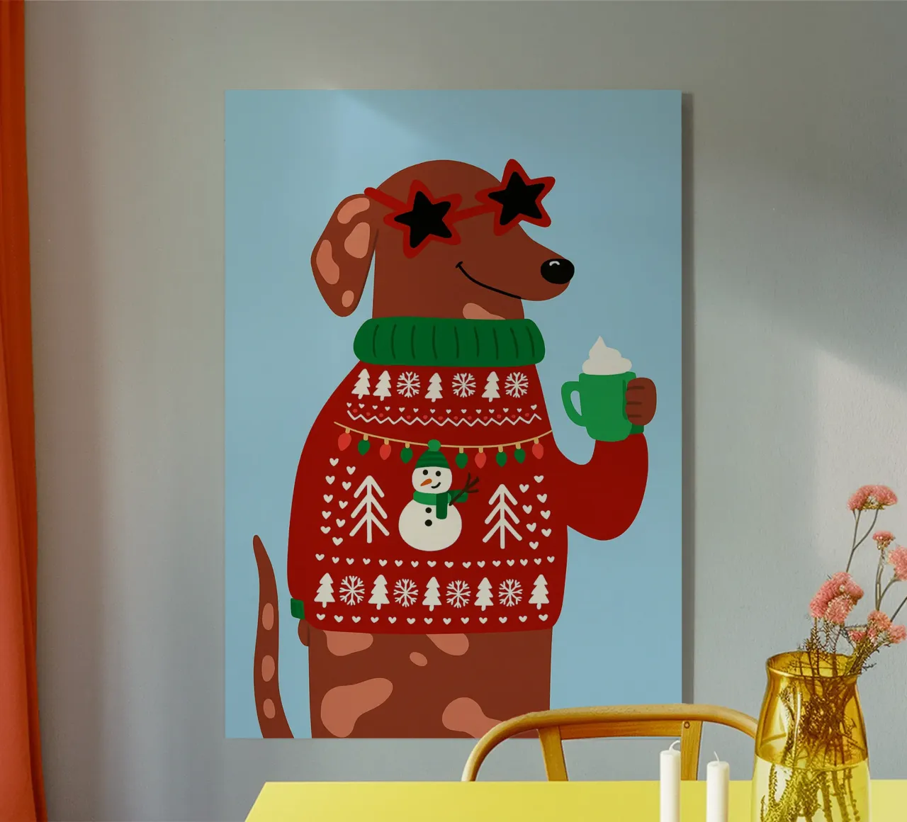 feliz navidad perro metacrilato de Avocadoz