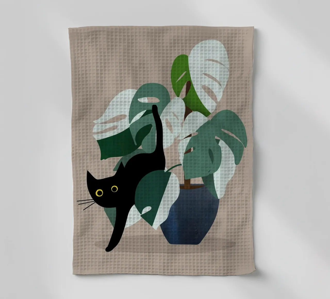 cat on the vase canovaccio da cucina da scoten