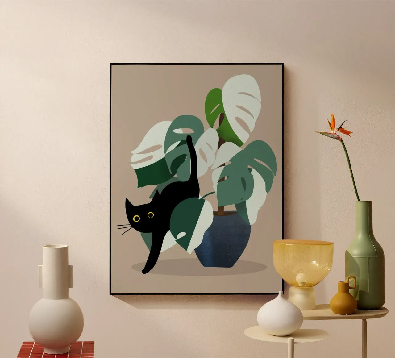 cat on the vase plexiglass da scoten