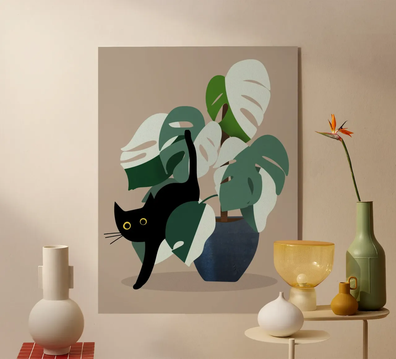 cat on the vase plexiglass da scoten